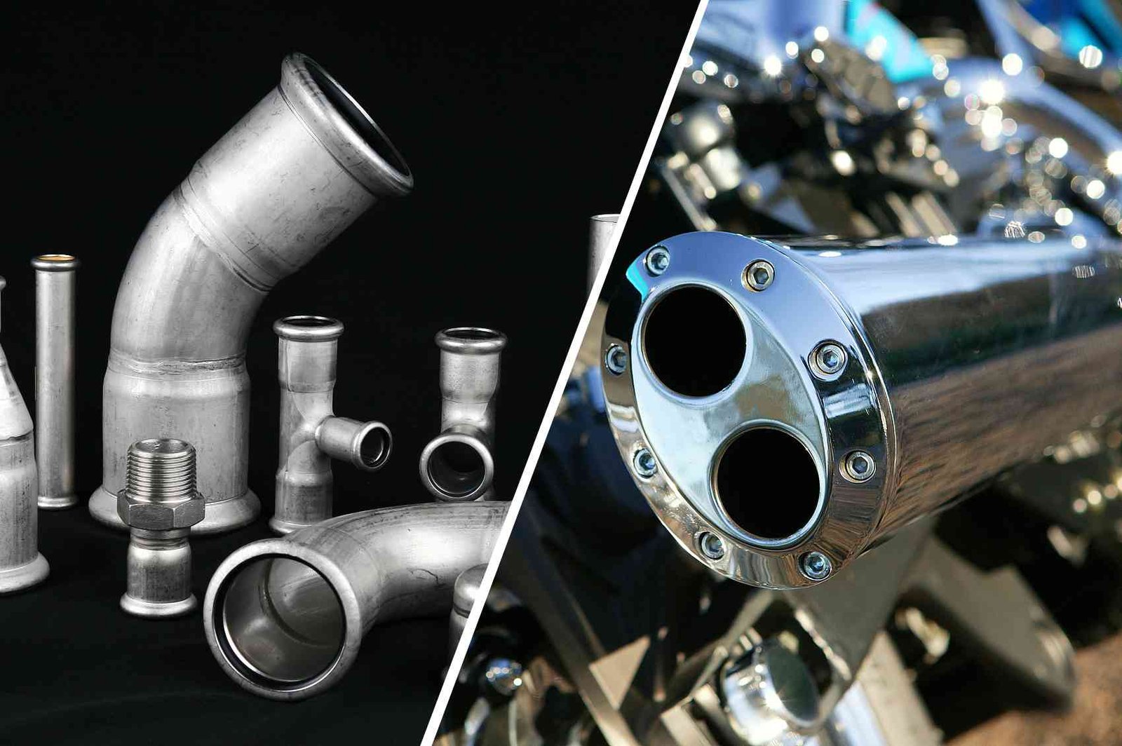 Comparison of galvanized pipes and chrome-plated motorcycle parts