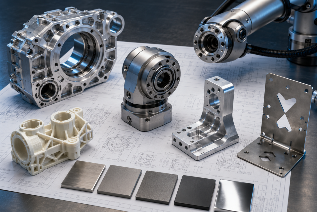 Multi-axis CNC machining for complex robotics parts