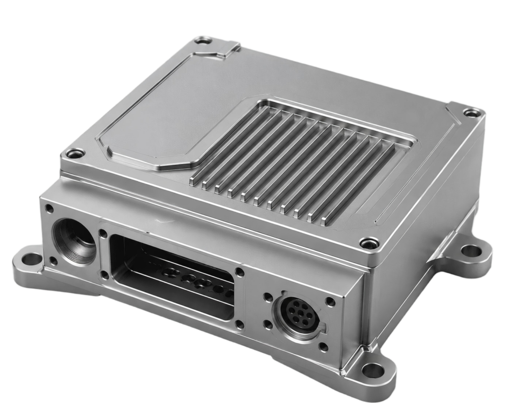 Lighting fixture components with machined aluminum heat sink features