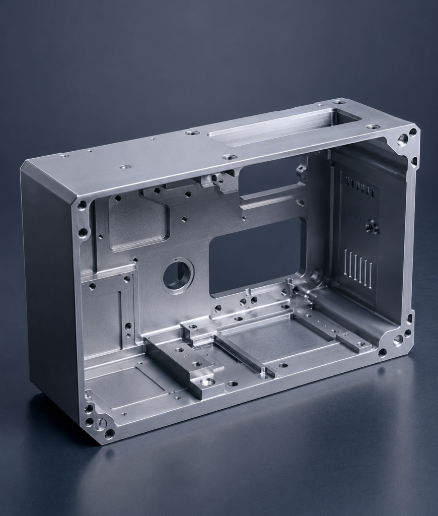 Custom precision machined housing for electronic devices