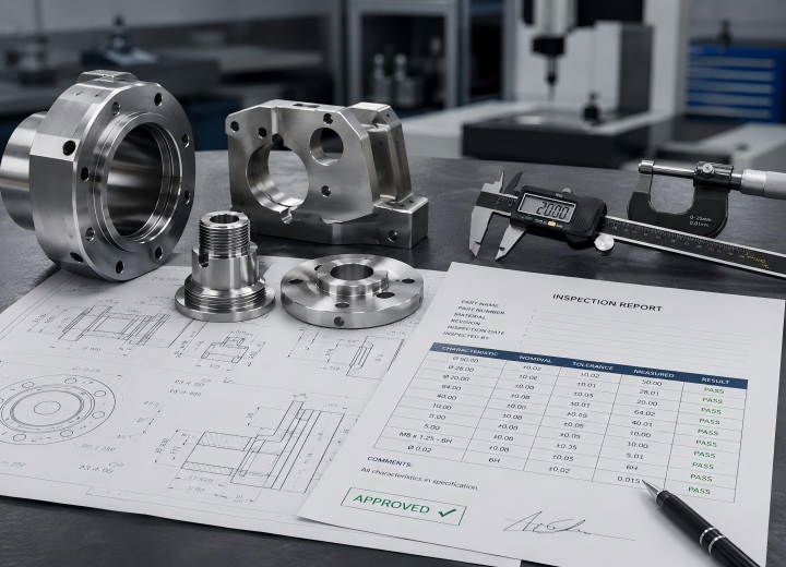 Inspection of CNC machined parts with drawings