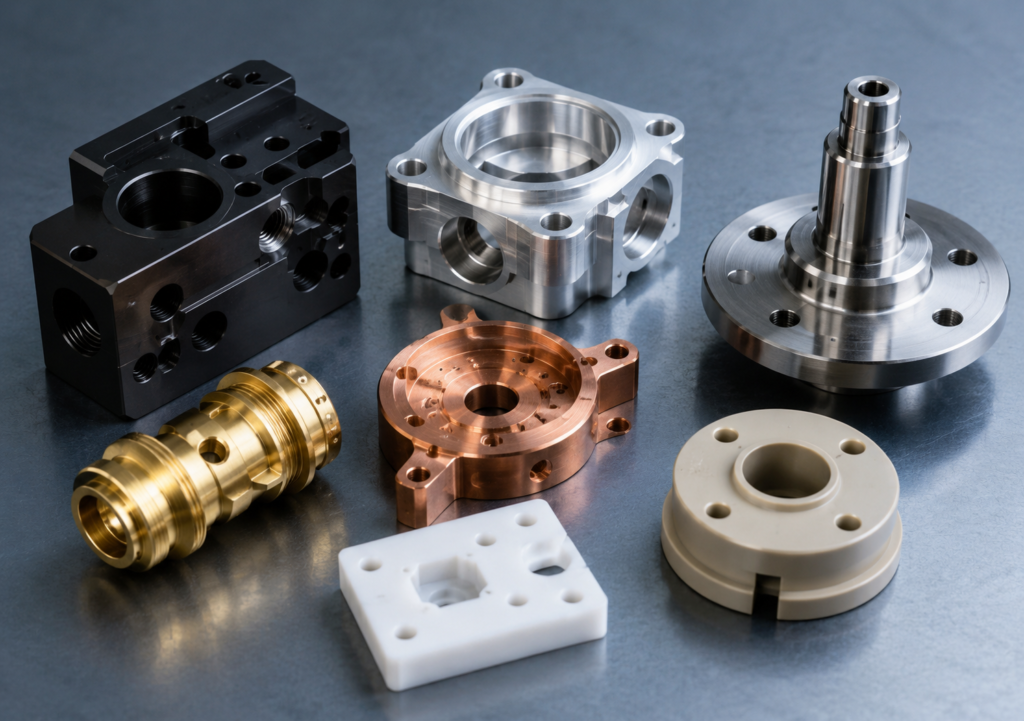 Custom precision machining materials and finishes for metal and plastic parts