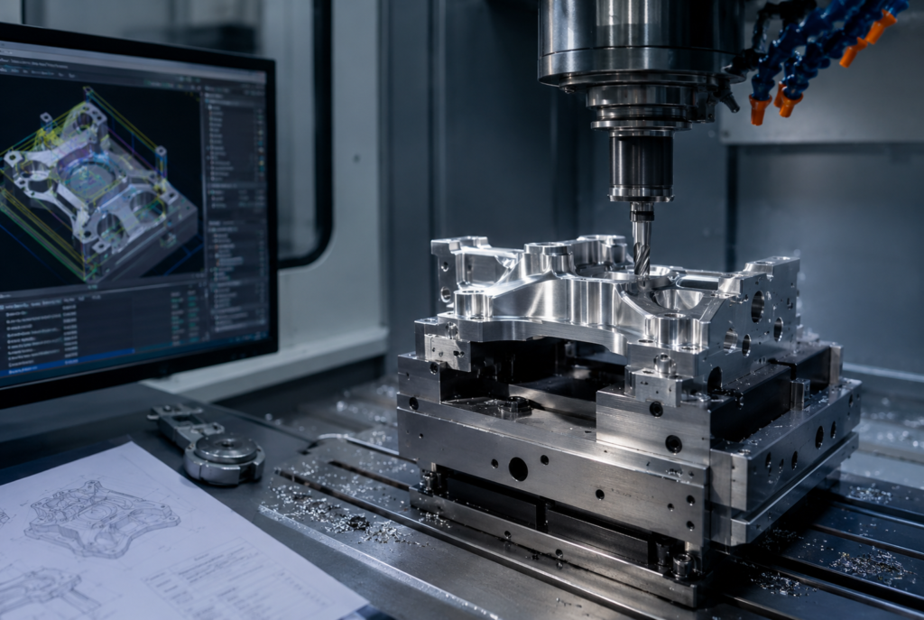 Custom precision machining strategy with CNC and CAD-CAM planning