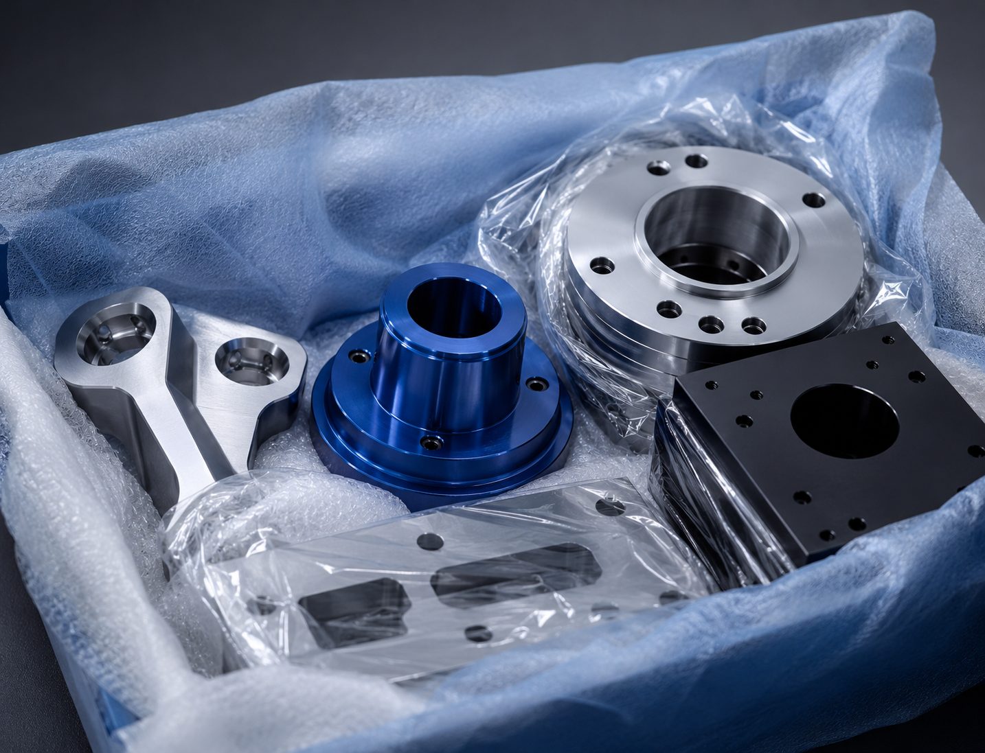 Surface treated parts protected with soft wrapping