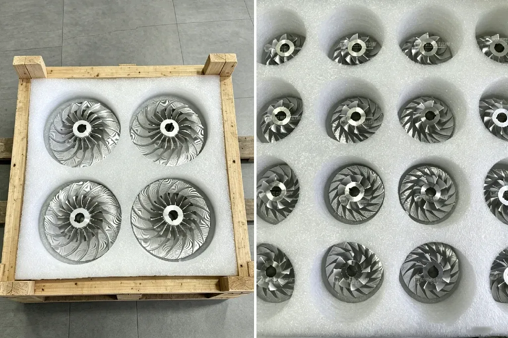 CNC machined parts packaging with foam protection