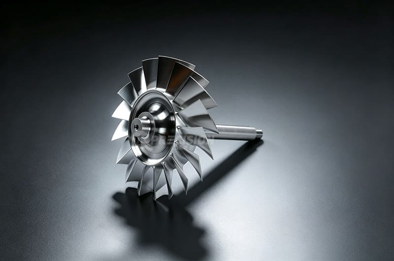 CNC machined turbine impeller shaft assembly, precision rotor assembly for micro turbojet engine, aerospace custom rotating part