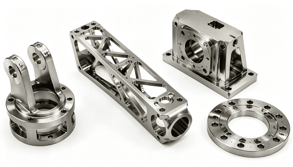 Finished cnc machined titanium alloy robot joint bracket assembly, robotic structural mechanical components
