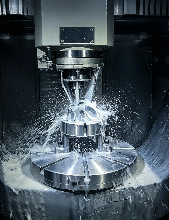 Vertical 5-axis machining center milling custom aluminum impeller, complex twisted surface 5-axis simultaneous CNC machining