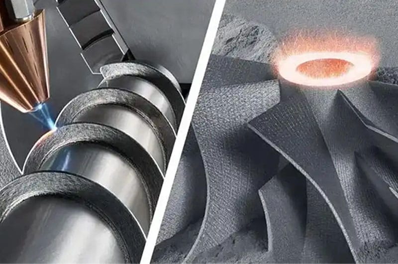 SLM selective laser melting metal 3D printing, powder bed fusion turbine impeller manufacturing